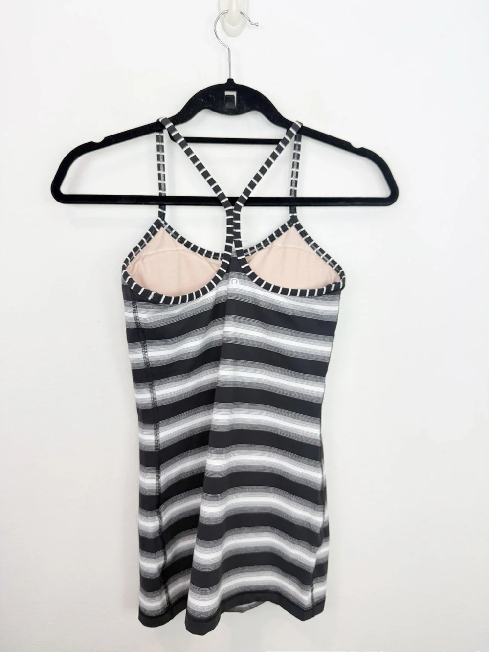 Lululemon Power Y Black White Stripe Tank Top Size 4